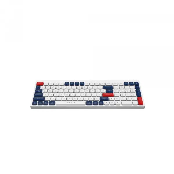 HAVIT Dual-Mode Wireless Keyboard and Mouse - KB830WB (White) - Express Mart Kenya