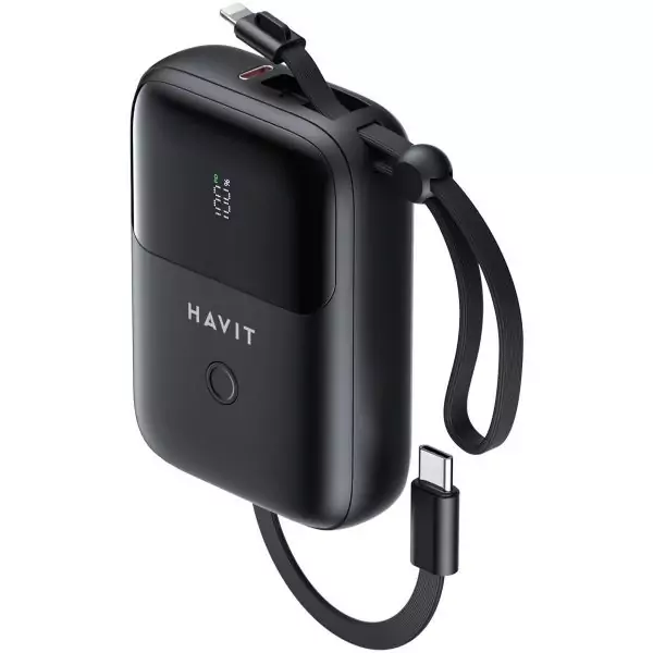 HAVIT 10000mAh 20W Charging with in-built Cables -PB5215 - Express Mart Kenya